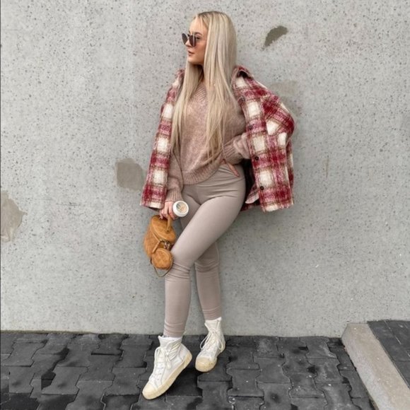 BLOGGER'S FAVE! Zara Plaid Overshirt Shacket Jacket Sz M NWT - Picture 10 of 16